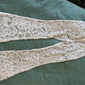 Zara Cream Wide Leg Lace Pants